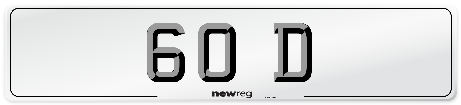 60 D Number Plate from New Reg